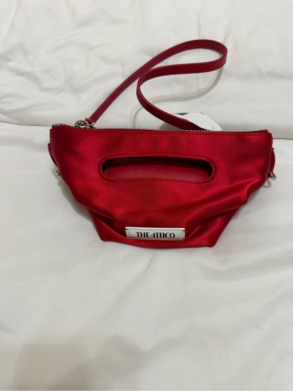 NWT The Attico Via Dei Giardini 15 Red Satin Bag